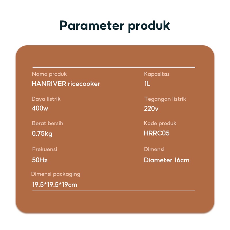 Hot Sale [Pengiriman Dari Banjarmasin]Han River Rice Cooker Mini 300W Elektronik Rice Cooker