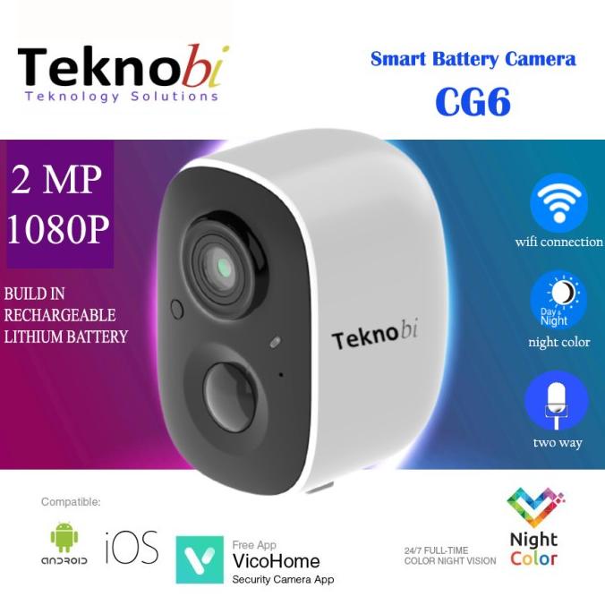 IP Camera CCTV Portable Baterai Teknobi CG6 AI Waterproof Wireless