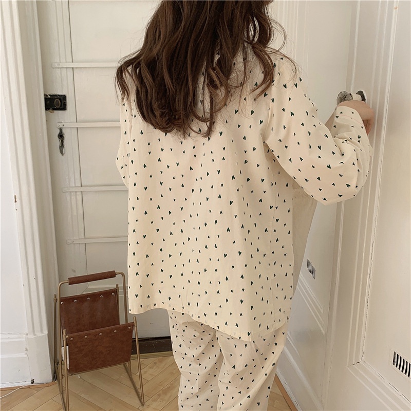 Jang Sleepwear Piyama Wanita Lengan Panjang Celana Panjang Baju Tidur Wanita Sleepwear Pakaian Tidur