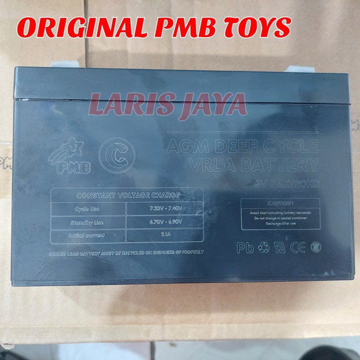 HOT SALE AKI PMB 6V 7AH / 20HR ORIGINAL PMB TOYS AKI MOTORAN DAN MOBILAN PMB TERBARU