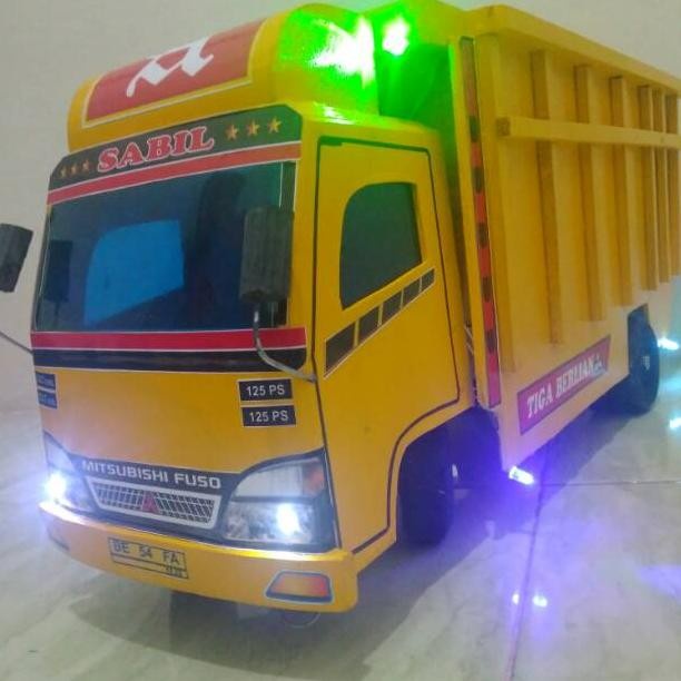 PROMO MOBILAN MINIATUR TRUK OLENG KAYU + LAMPU MOBILAN OLENG KAYU BESAR SIZE TERLARIS