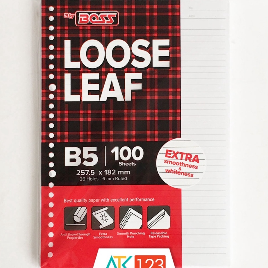 

パ XIII 610103 Loose Leaf Big Boss B5 , 26 Holes - Garis isi 100 Lembar Free Ongkir/ ♞