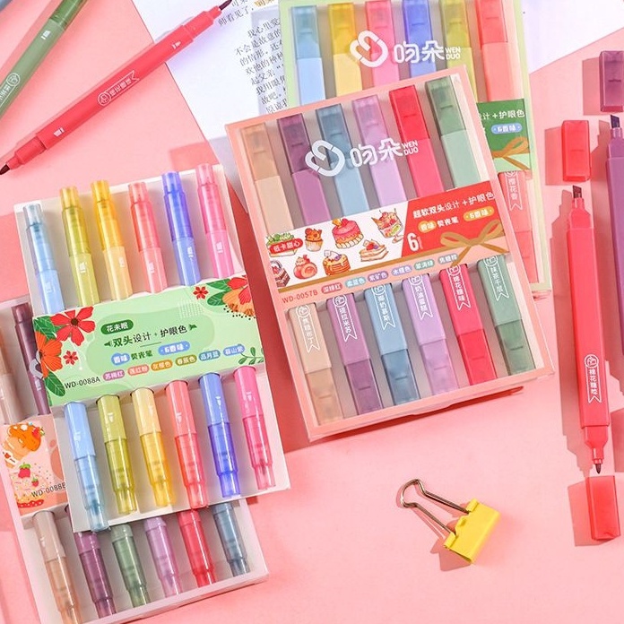 

CQNS9836 TERMURAH Stabilo Set /Spidol Warna Warni 6 pcs Dengan 2 Sisi Kepala (2 in1)