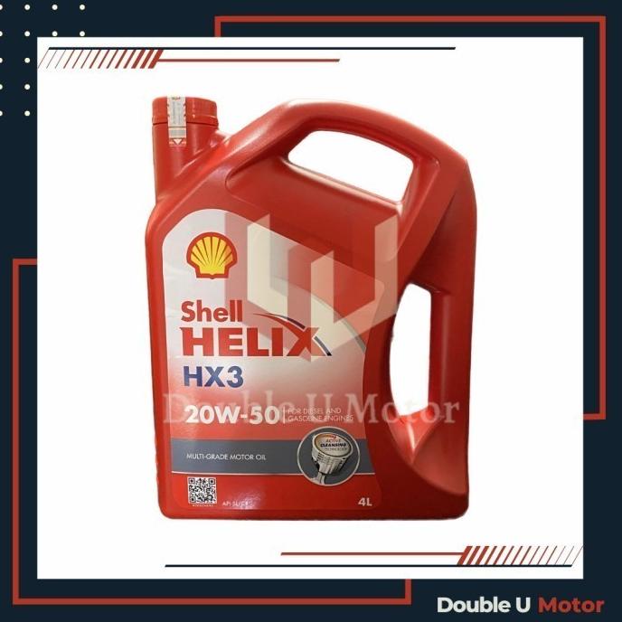 Shell HX3 20W50 4Liter/Oli Mobil Shell Helix HX 3 20W 50 4 Liter/4Ltr