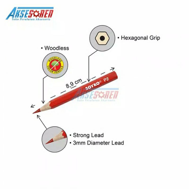 

PT5 JOYKO 12 WOODLES MINI COLOR PENCILS PENSIL WARNA KECIL CP-107 IE9