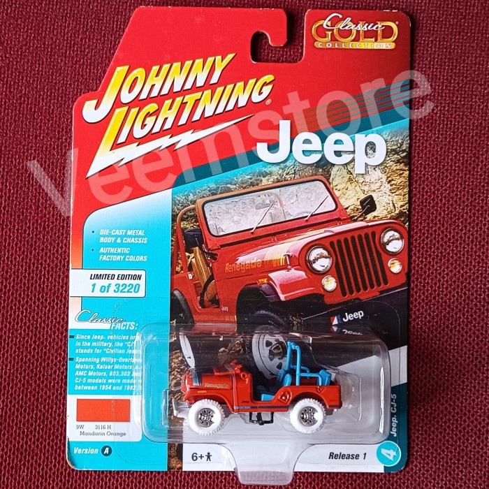 HOT SALE DIE CAST 1:64 JEEP CJ5 RENEGADE RED JLCG013. TERLARIS