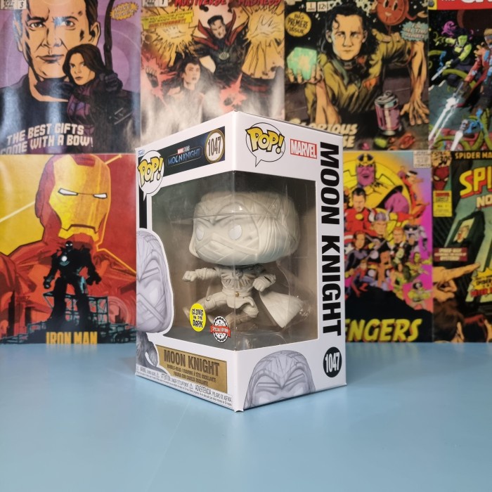 HOT SALE FUNKO POP MARVEL MOON KNIGHT - MOON KNIGHT JUMPING (GLOW) #1047 TERLARIS