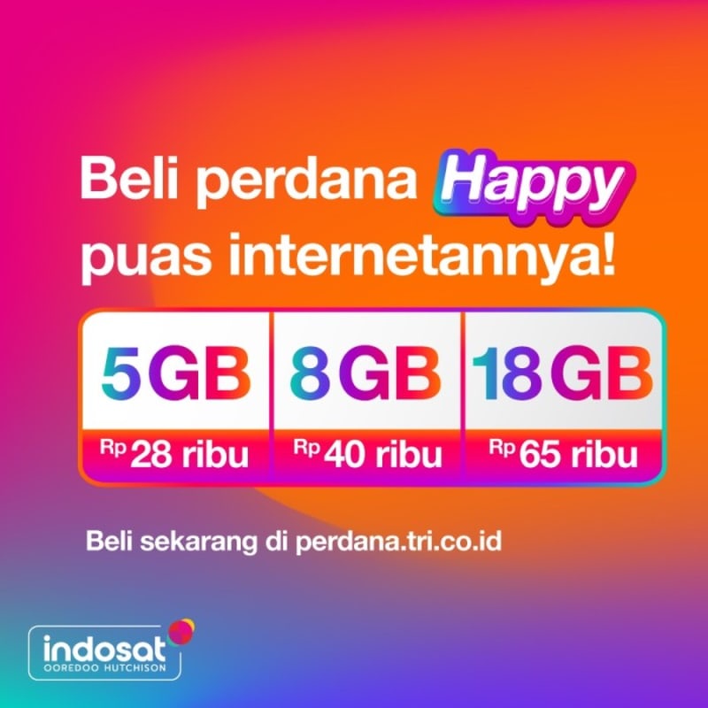 Kartu Perdana Three Happy Nasional Tri
