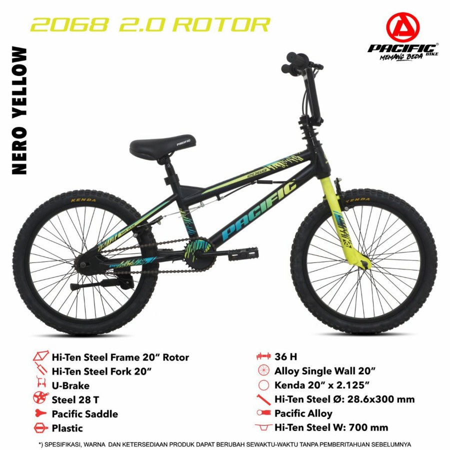 sepeda anak BMX 20" PACIFIC 2068 2.0 ROTOR ORIGINAL Garansi 5 Tahun