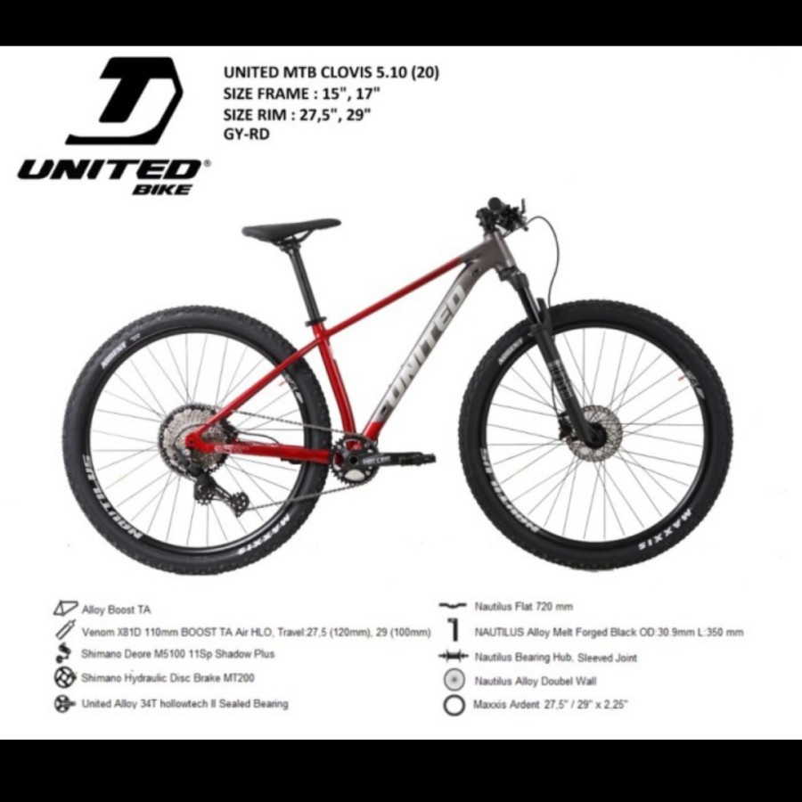 Sepeda Gunung 27,5/29 UNITED CLOVIS 5.10