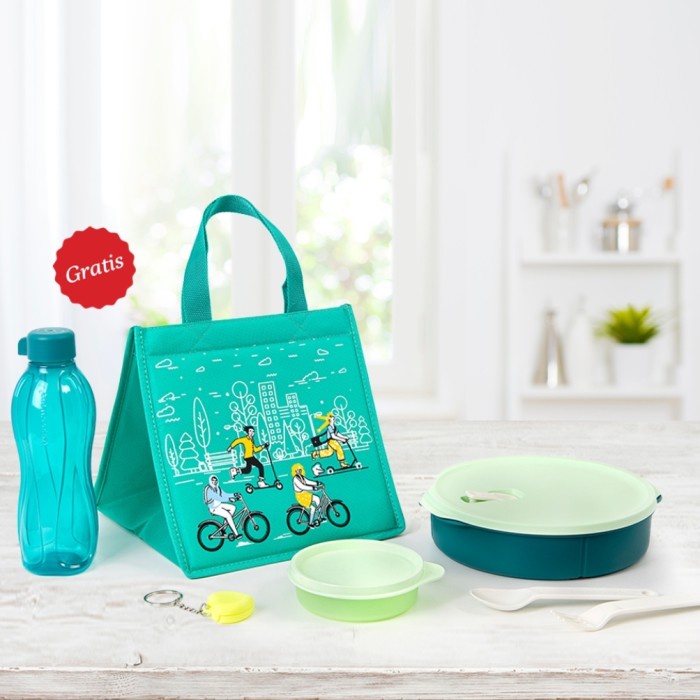 lunch box set//paket bekal makan Tupperware//fit to go