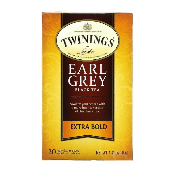 

Twinings of London Earl Grey Bla Tea Classic Extra Bold 20s x 2gr