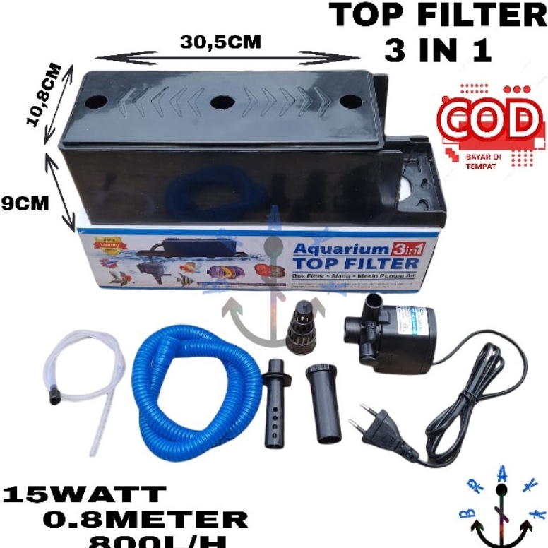 SALE Filter Pompa Komplit Top Filter Box Aquarium 3 In 1 Rosston SP 1200 Garansi (BOX LEBIH BESAR)