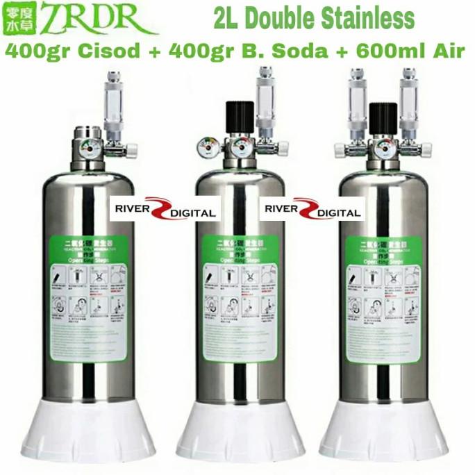 Tabung Co2 Cylinder 2L Double Stainless Generator Diy Cisod