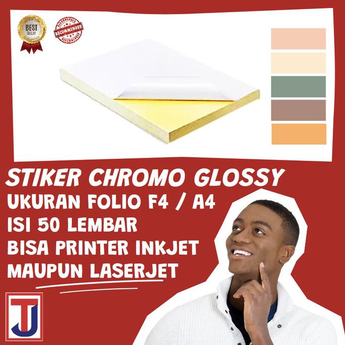 

Terlaris Sticker Chromo F4 / A4 Isi 50 Lembar [Kertas Stiker Glossy]