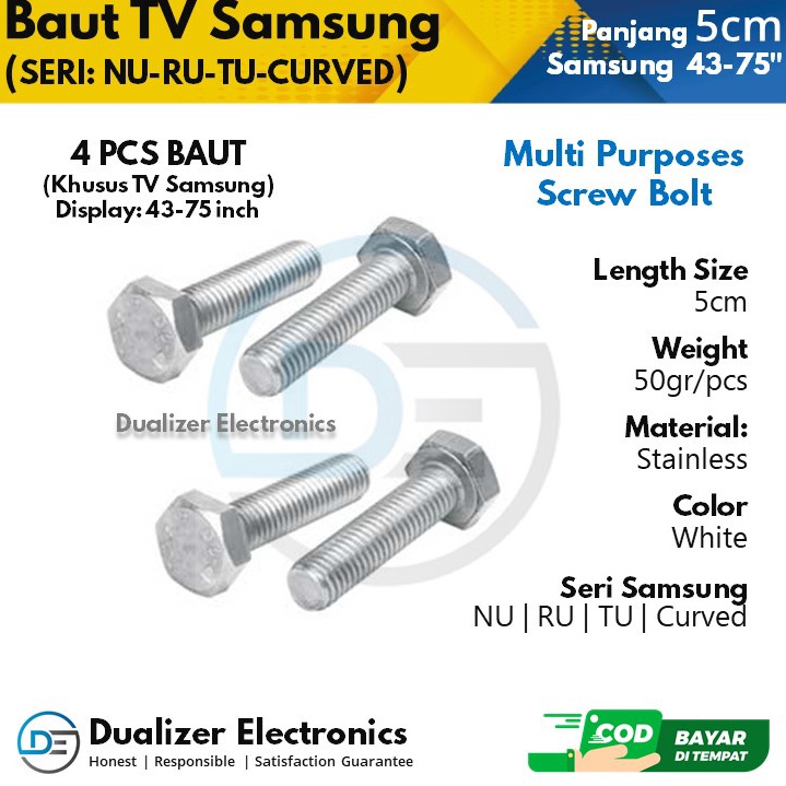 Diskon Promo Baut Bracket TV Samsung Seri NU RU Curved 43-75 Inch UHD Smart TV c Promo ★★★.