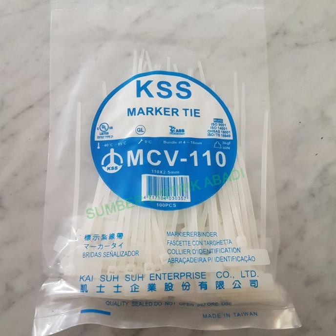 

6,6 Kss Kabel Marker Ties/ Pengikat Kabel Dengan Label Kss Mcv-110