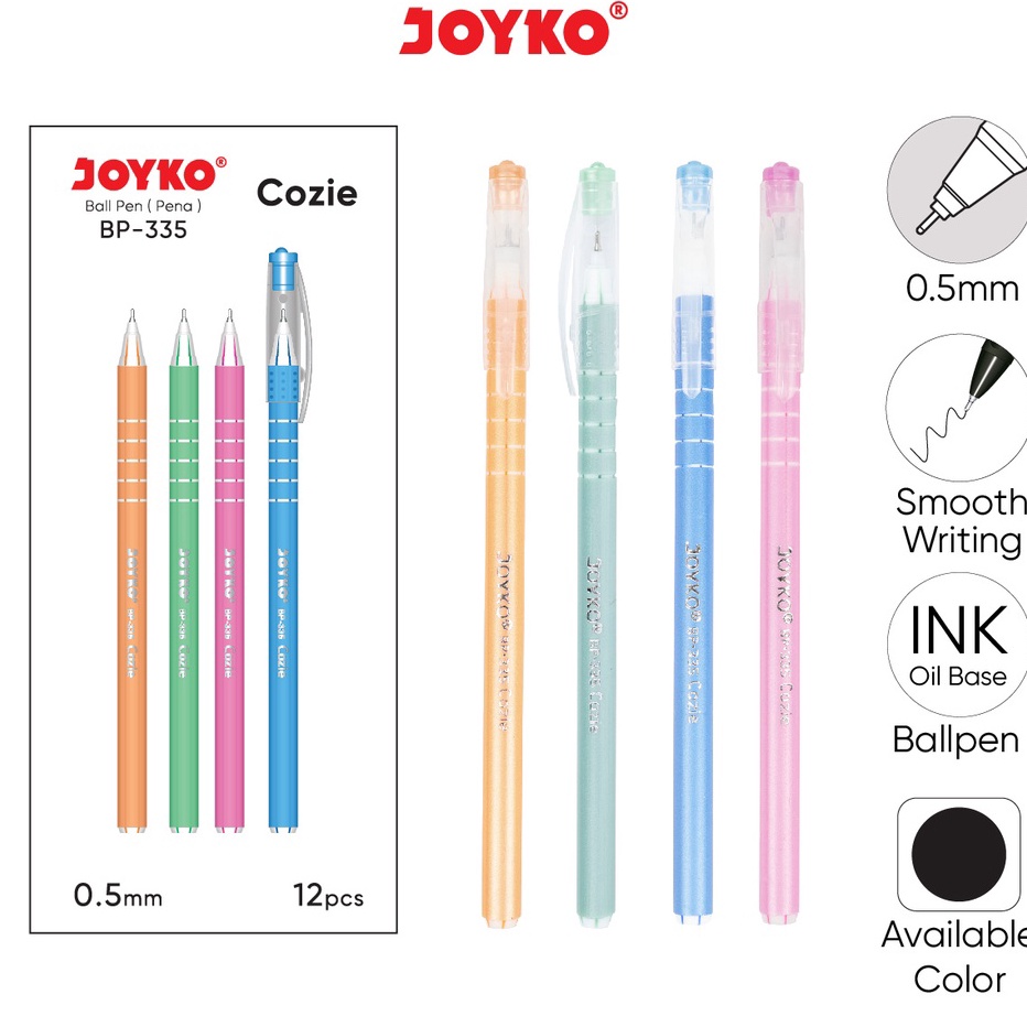 

ﾏ DCLXVI 64610 Ball Pen Pulpen Pena Joyko BP-335 Cozie 0.5 mm 1 Box 12 Pcs >V44859) ★
