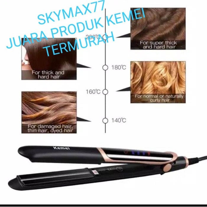 CUCI GUDANG Catokan Rambut Kemei km-2219 infrared catokan 2in1 , catokan lurus Ori