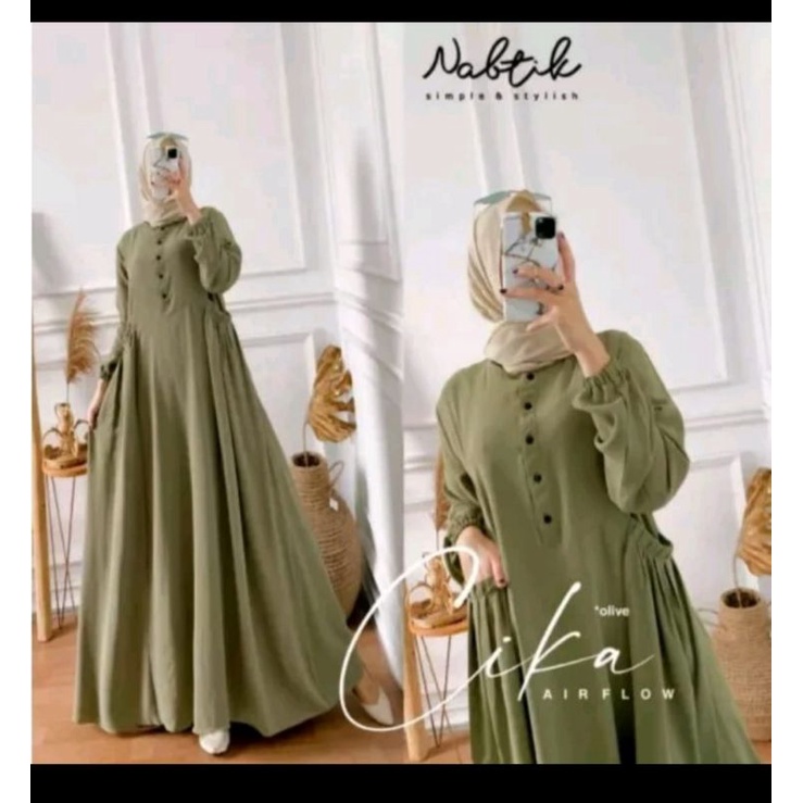 Cika Nabtik Gamis Airflow polos LD 110/Gamis Cika Nabtik Airflow