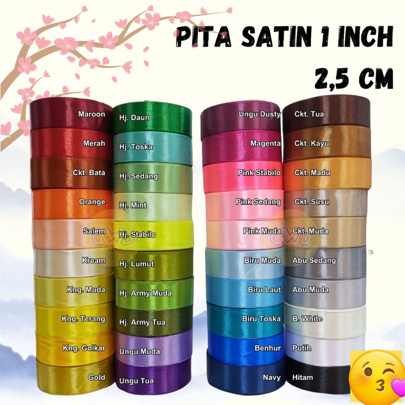 

Pita satin polos 3/4 INCH 2 CM