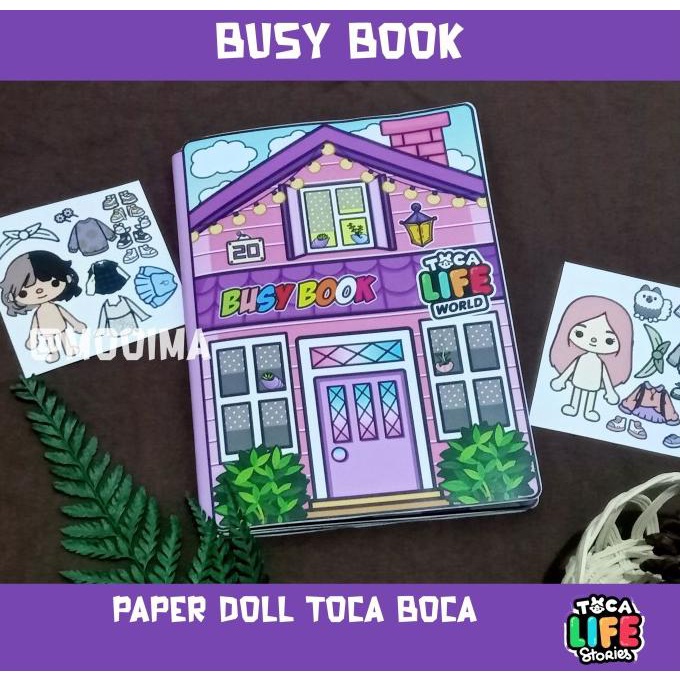 Quiet Book Toca Boca House Purple Paper Doll Toka Boka Ungu