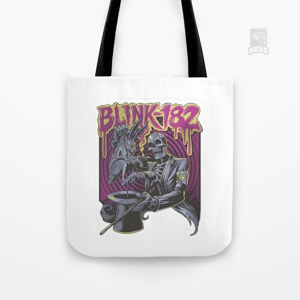 Tote Bag Kanvas Vintage Blink 182 Music Comfort Colors