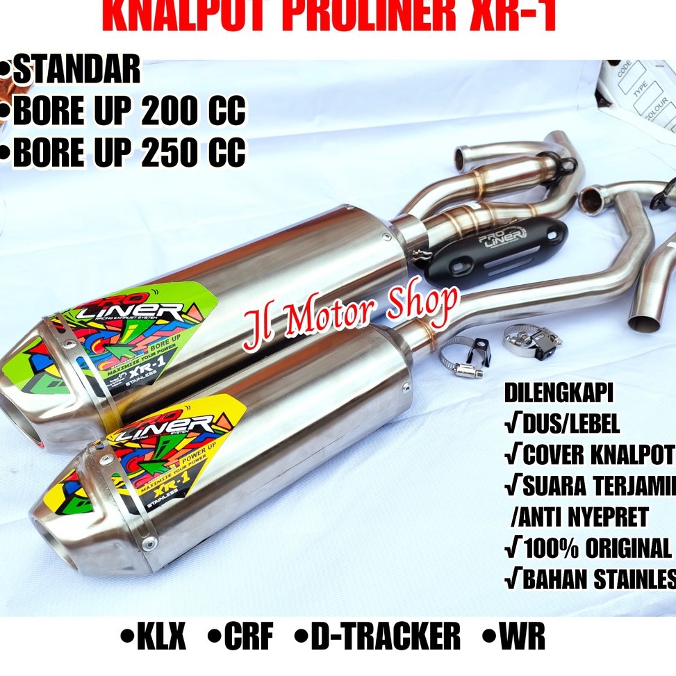 Murah Meriah.. Knalpot Pro Liner Proliner XR1 XR 1 BORE UP KLX DTracker CRF 150 CRF150 L WR155 WR 15