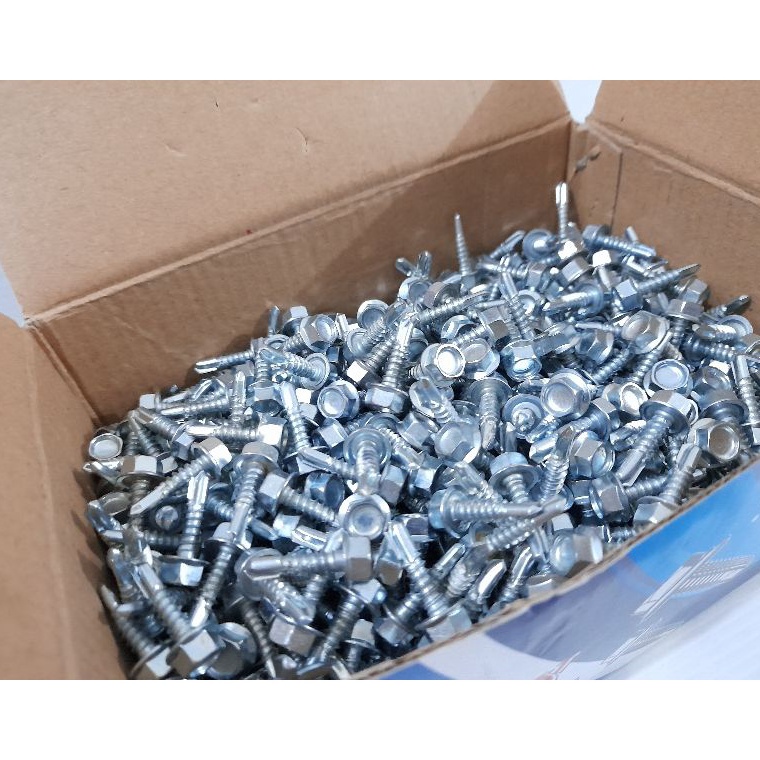SPECIAL PRICE. Baut Baud Skrup Sekrup Baja RinganRoofing 10 x 16 10x16 1,6cm 1 kotak isi 1000 pcs