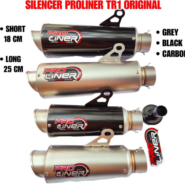 Stok Terbaru.. Tabung Knalpot Slenser Selenser Silencer PROLINER PRO LINER TR1 R TR1R BLACK CARBON S