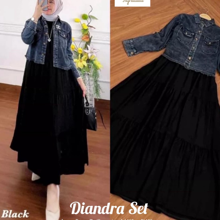 TAT686 One Set Dres Outher Jaket Jeans Crop Rawis One Set Inner dan Jaket 2022 |