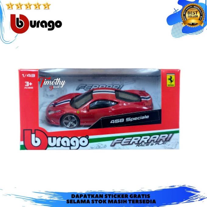 Bburago Ferrari Series 458 Speciale Merah Timothy Diecast Mobil