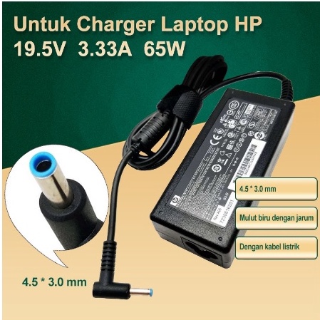 (DRD ☎☼&gt; Charger laptop hp original 19.5V 3.33A 65W (4.5*3.0mm) 14-AC 14-AF 14-V043TX 14-AM505TU ENVY SLEEK 14 Pav 15 14-R201TX 14-R205TU 14- / super.keren.
