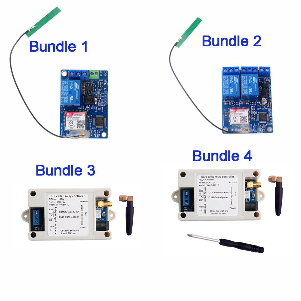 ❤1 Channel / 2 Channel Relay Module SMS GSM Remote Control Switch SIM800C STM32F103CBT6 for Greenhou