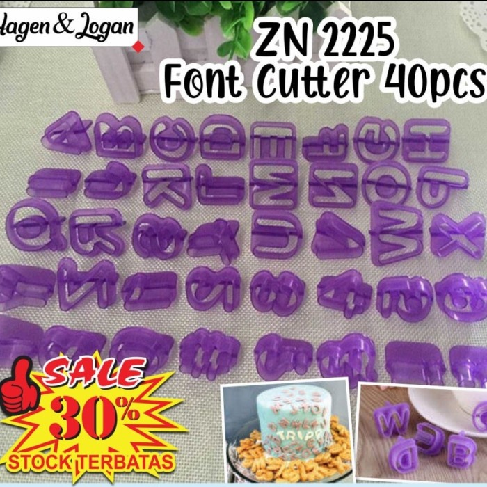 

Best Seller Zn2225 Font Cutter 40Pcs, Cetakan Huruf A-Z Dan Angka 0-9, Plastik