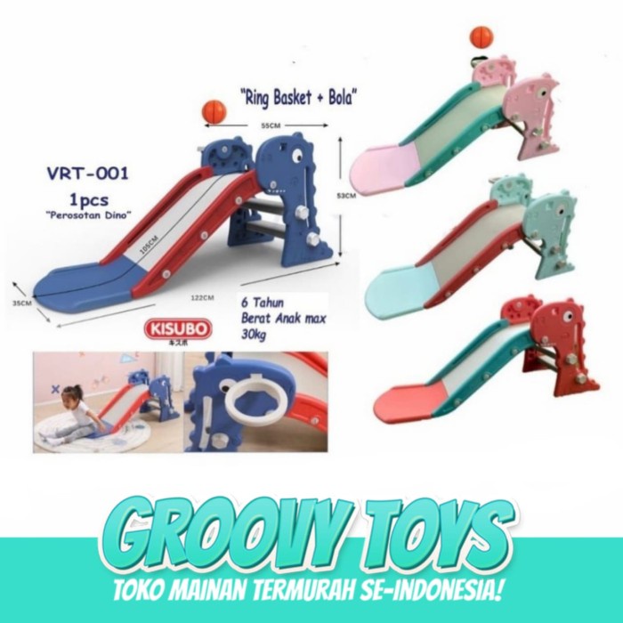 Perosotan Anak Ring Basket Bola Playground Indoor Motif Dino Vrt 001