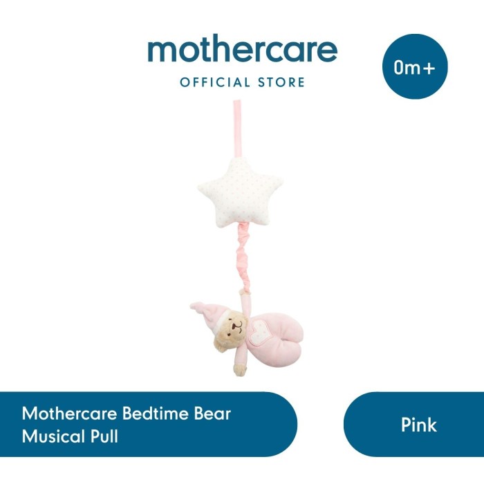 Mothercare Bedtime Bear Pink Musical Pull
