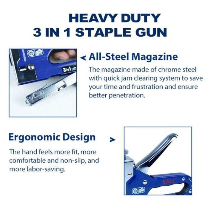

staples tembak 3 in 1 stapler gun multifungsi kayu kain jok motor
