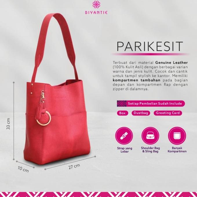 Biyantie Tote Bag Wanita Parikesit Tas Jinjing Kulit Asli Material Hanifauh