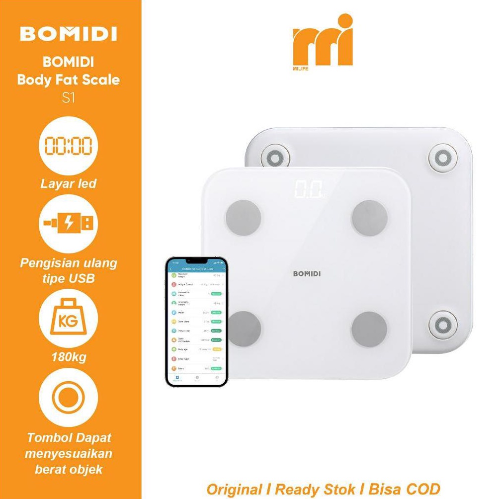 ㄲ Bomidi Timbangan Badan XIAOMI Mi Smart Scale 2 Digital Body Fat Scale 2 Timbangan Pintar Mi Scale 