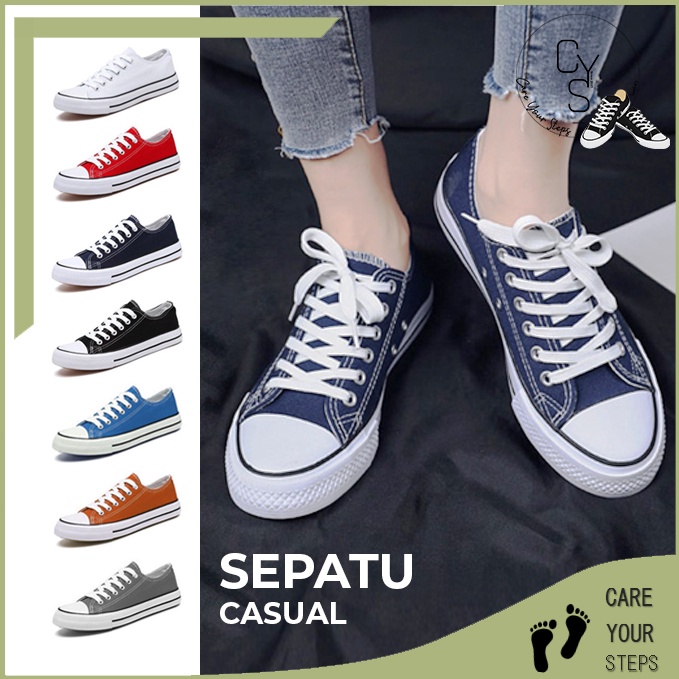 HOT SALE. CYS Sepatu Sneakers Wanita Sepatu Kasual Kanvas Korea Style Sepatu Sekolah Cewek SPT 06