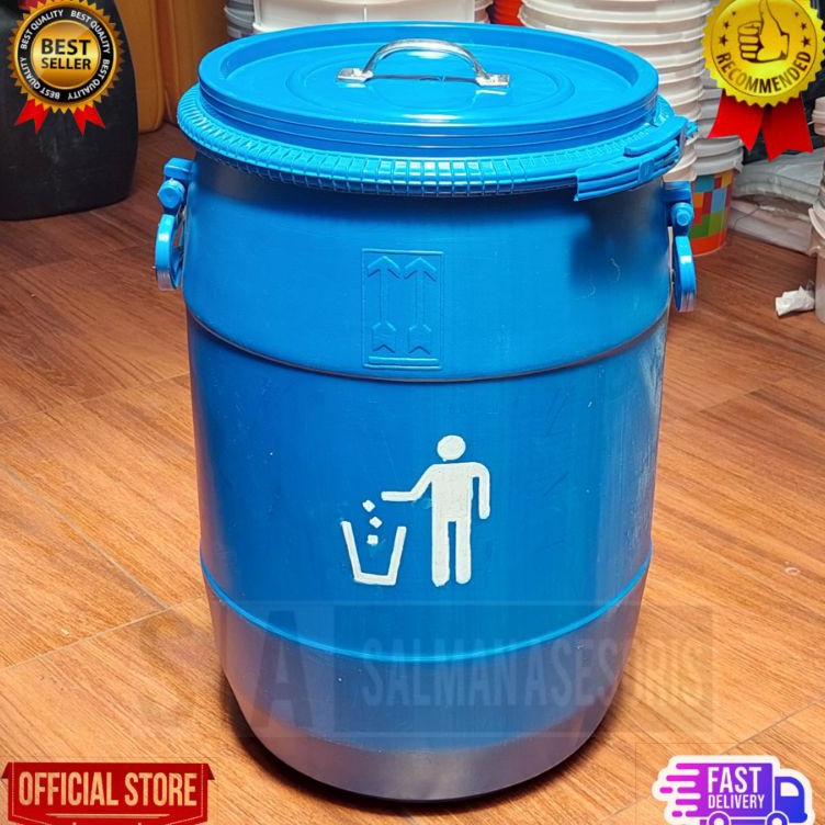 ・ Rm Drum Tong Tempat Sampah Plastik 50 Liter. Tangki Tandon Toren Air ✶ ▼