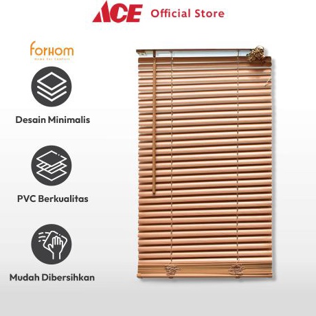 ` zC Ace - Forhom 60X180 Cm Venetian Blinds 25 Mm - Cokelat Tirai Penutup Roll Kerai Hordeng Gulung 