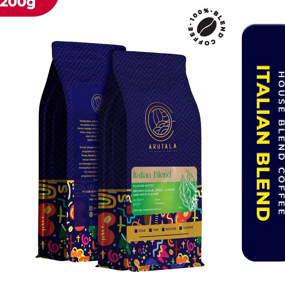 

Hot Sale ARUTALA Kopi Italian Blend for Espresso 200 gram