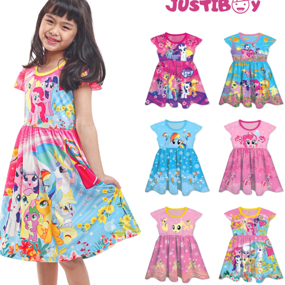 Terlaris Dress Baju Anak Perempuan My Little Pony Lengan Pendek / Daster Anak Karakter Umur 1 - 10 Tahun [ABEL].