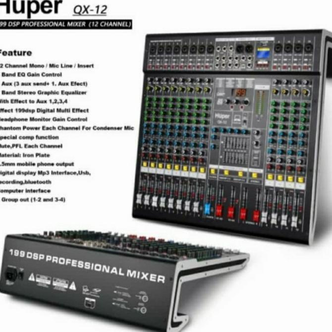 ] Mixer audio12ch Huper QX12 original Huper Qx12 qx12 bluetooth