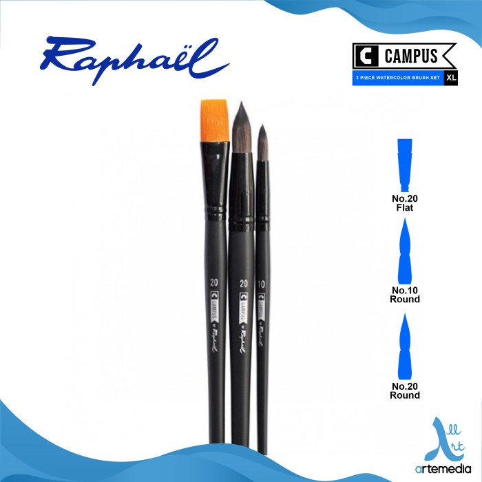 

Kuas Lukis Raphael Campus Xl Set 3 Short Handle Synthetic Brush