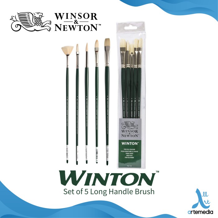 

Kuas Lukis Winsor & Newton Winton Set 5 Bristle Brush Long Handle