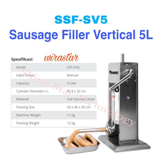 +++++] Sausage Filler Vertical Wirastar SSF-SV5 SSF-SV7 Mesin Sosis 5L & 7L