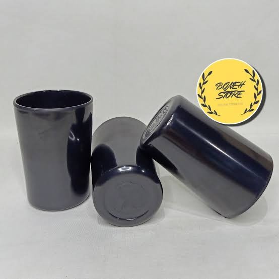 Gelas Hitam Melamin Tahan Panas Unica Kapasitas 350ML Melamine Glass Gelas Minum Teh Ocha Lemon Tea 